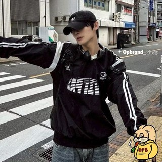 【OPB】美式風衣 長袖風衣 拼接造型 V領 街頭穿搭 雙線