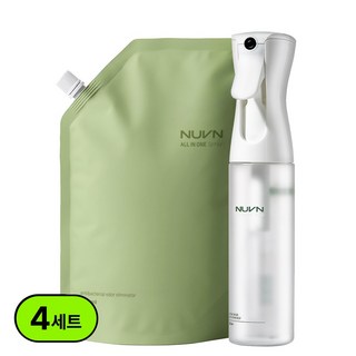 누븐 섬유탈취제 룸스프레이 탈취 300ml+950ml, 1250ml, 4세트