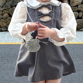 連衣裙2026夏裝新款兒童公主裙小韓系學院風蝴蝶結背心裙