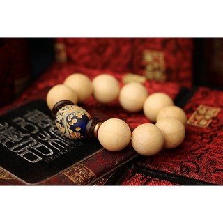 Tibukkyo台灣德榕藏品 六道木手珠 18mm 降龍木 串珠 彩繪琉璃隔珠 佛珠 念珠