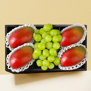 [스윗베러] 혼합과일 선물세트 2.2kg내외 (애플망고 4입+샤인머스캣 1입), 1개