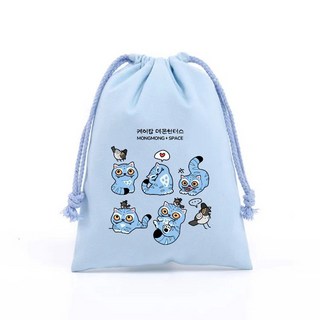 獵魔女團卡通帆布束口袋女生旅行收納袋兒童收納袋, 1個, 淺藍色 LMNT 36