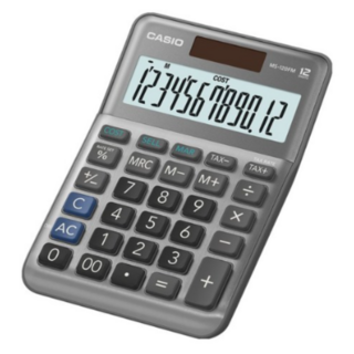 카시오 컬러 예쁜 일반계산기 미니 MS-120FM, GREY (그레이), 1개