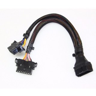 全新高品質抗干擾OBD2一分二延長線 16PIN滿線 一對二延長線, 1個, 30cm