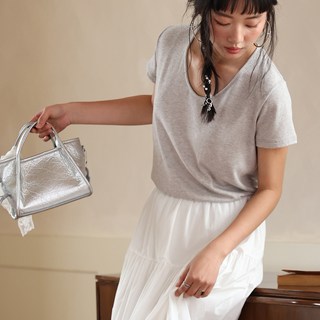 언에스온 린넨 텐셀 U넥 티셔츠