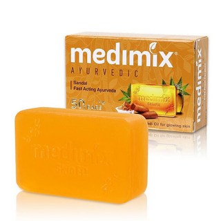 MEDIMIX 皇室藥草浴美肌皂 印度皂 香皂 肥皂 保濕 沐浴 美肌, 1個, 橘色 檀香美肌皂 125g