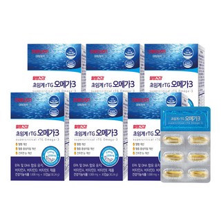 대원제약 초임계 알티지 rTG 오메가3 30캡슐 6박스 (6개월분), 6개, 30정