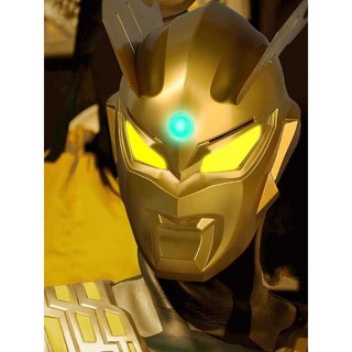 울트라맨 가면 led 골드 헬멧 헤드 분리형 어린이 마스크 터치 장난감, 1개, 1. 골드제로 헬멧 3조명 무료배터리