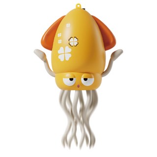 토이즈데이 춤추는 오징어 낚시대 포함 음악 LED 불빛 댄스 로보트 장난감 단체 선물, 1개, 엘로우