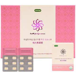 자생앤 여성 갱년기를 위한 회화나무 에스트로텐 영양제 쇼핑백포함, 120정, 2개