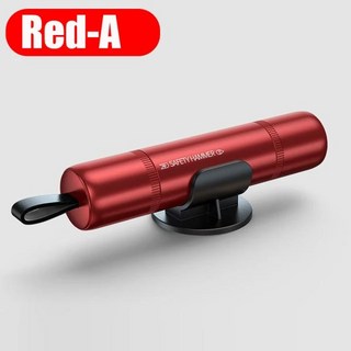 자동차 망치 비상 유리 브레이커 벨트 절단 고경도 텅스텐강 구조 도구 액세서리 2 in 1, Red-A