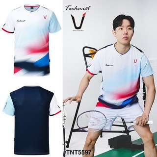 테크니스트 배드민턴 남성 여성 티셔츠 반팔 상의 화이트 레드 블루 TNT5597