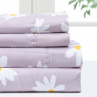 Pointehaven Bedding 트윈 엑스트라 침대 시트 세트 - 3피스 침구 100% 폴리에스터 극세사 매우 부드럽고 관리가 쉬운 리넨 통기성 딥 포켓 소프트 (트윈, 데이지