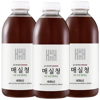 김소형원방 무농약 매실청, 3개, 900ml