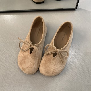 Vezri 여성 평평한 캐주얼 신발 스웨이드 가을 봄 라운드 토 로퍼