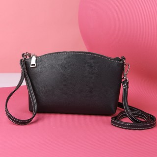 簡約小巧斜背包，淺粉色, 黑色