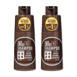 딱한번 염색샴푸 프리미엄 특허인증 새치 흰머리 저자극 두피케어, 2개, 300ml