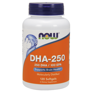NOW Foods DHA-250軟膠囊, 120顆, 1罐