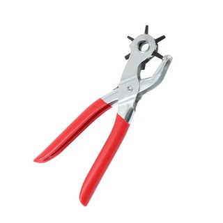 BuyBao 六種孔位省力設計皮帶打孔器 皮帶打孔器 帆布打孔器 打孔器 打洞器 打洞機 皮革打洞, 1個, 紅色