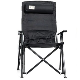 野道家 BARRACK09 赫克托 Hector 多角度五段手繪雕刻高背椅 大川椅 露營椅 折疊椅, 黑色, 1個