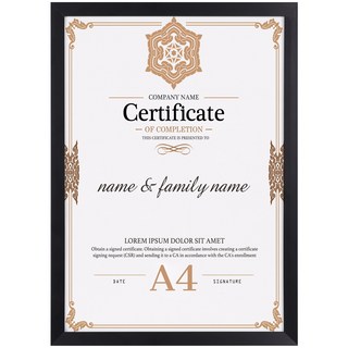 olivet 내추럴 우드 인테리어 액자 벽걸이 탁상용 겸용 무타공 사진틀 A4, 1개, 검정색