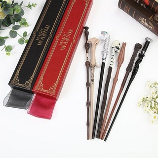 嚴選好貨 哈利波特魔杖 哈利波特魔法棒 金屬芯魔杖 Cosplay道具萬聖節魔杖 IULT, 伏地魔（帶卡片）,黑色燙金絲帶盒, 1個