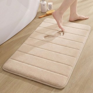 유니크릿 빨아쓰는 부드러운 욕실 발매트, 베이지