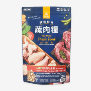DOG CAT STAR 汪喵星球 慢烘鮮食蔬肉糧 全齡犬用鮮蔬嫩雞餐 3合1功能保健, 雞肉, 2lb, 1袋