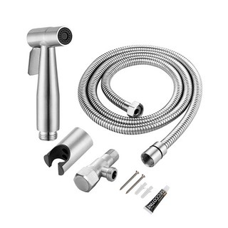 304不銹鋼馬桶噴槍 免治沖洗器 增壓婦洗器 衛浴清潔, 馬桶噴槍-活動三通款(送馬桶掛架), 1個