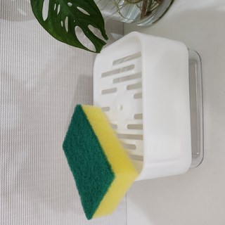 주방 세제 펌핑 디스펜서 (수세미 포함)주방세제통, 2개, 화이트