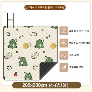 가족 피크닉 매트 휴대용 방수 방습 비치 매트 야외 두꺼운 돗자리 200x200, 스타일 D