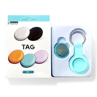 安卓/IOS通用全球定位器AIRTAG防丟神器，GPS軌跡追蹤，多人共享查看，精準定位, 淺藍色款, 1個, AK-28B