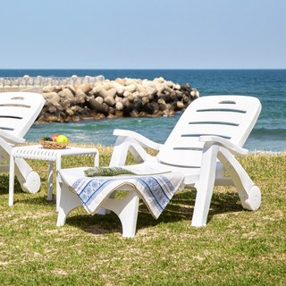 비아체 썬 베드 야외 비치 수영장 접이식 리조트 비치, 화이트