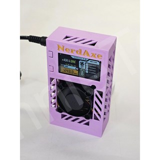 NerdAxe 礦機 中文顯示 600G 算力, 粉紫色外殼含主機