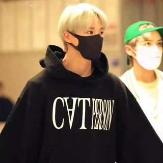 itzavibe 天使貓咪連帽衛衣 韓國小衆潮牌 寬鬆卡通情侶款上衣