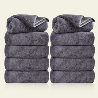 PPEAT 영국 황실호텔 수건 60수 코마사 타월 집들이 선물 세면 타월 집들이 여행용 세면도구 수건 10장 고급 타올, 10개, 그레이