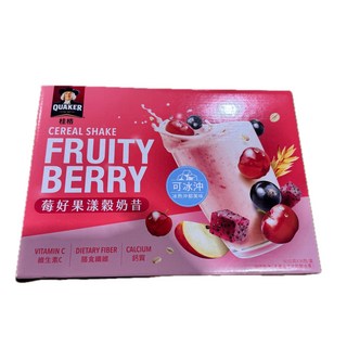 桂格莓好果漾穀物奶昔，多種莓果口味，冷熱沖泡皆宜，膳食纖維豐富，獨立包裝方便攜帶, 1箱, 36份