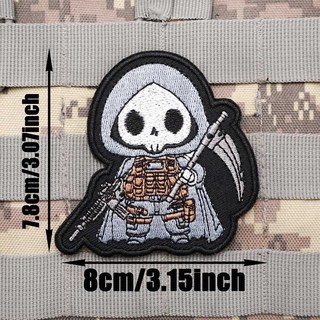 戰術死神魔術貼 可愛幽靈刺繡布貼 戰術背心頭盔DIY裝飾貼章