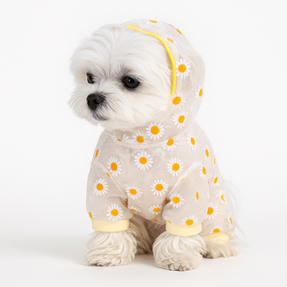 멍케어 강아지 해충방지 버그가드 데이지 여름옷 진드기차단 올인원, 1개, 옐로우