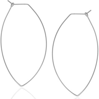 Humble Chic Marquise Threader 여성용 빅 후프 귀걸이 - 저자극성 및 민감한 귀에 안전함 18k 골드 또는 925 스털링 실버 도금