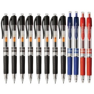 동아 유노크 젤잉크 중성 볼펜 0.7mm U-KNOCK, 1통, 혼합12(흑8청2적2)