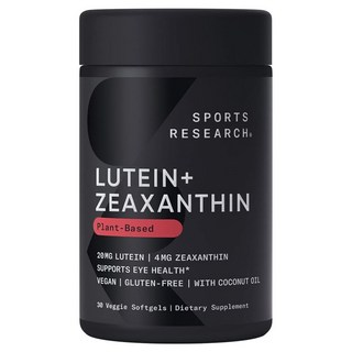 SPORTS RESEARCH 葉黃素&玉米黃素素食軟膠囊, 30顆, 1罐