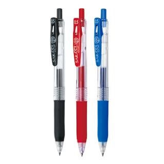 제브라 중성펜 사라사클립 JJ15 0.5mm 블랙(1개)+레드(1개)+블루(1개), 3개