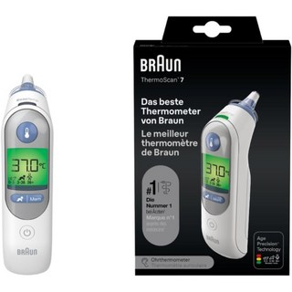 Braun IRT6520 Thermo Scan 7 적외선 체온계 프로브 팁 예열 정확한 측정 가능 LCD 어두운 밤 사용 적합, 1개