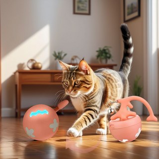 메호라 애완용 AI 자동 경로 설정 스마트볼 야간 발광, 1개, 핫핑크