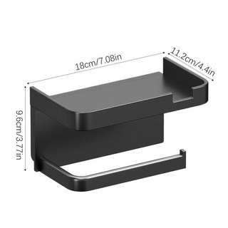 화장실 티슈 스탠드 마운트 욕실 디스펜서 종이 타월 주최자 전화 선반, Bla, 1개