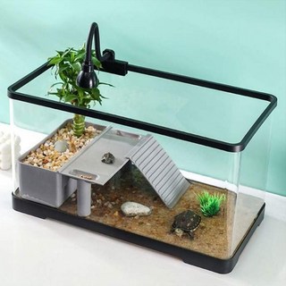 FONOW 아쿠아리움 거북이 사육함 어항 심플한 넓은 공간 어항, 1개, FONOW-블랙