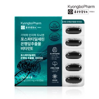 종근당홀딩스 경보제약 기억력 인지력 두뇌엔 포스파티딜세린 은행잎추출물 비타민E, 60정, 1박스