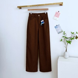 더마르 [3가지기장] 코듀로이 겨울 하이웨스트 융 기모 안감 세미와이드 여성 팬츠