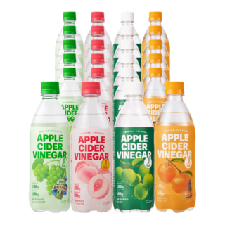 클룹 애사비소다 4종 세트 (화이트발사믹+신비복숭아+매실+감귤), 24개, 500ml